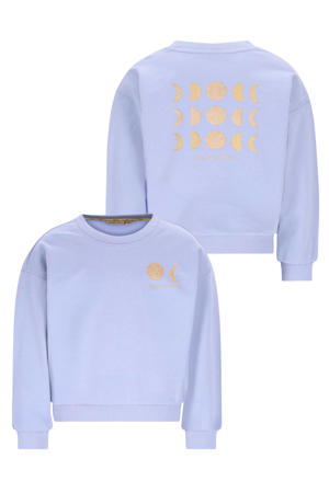 sweater met backprint lichtblauw