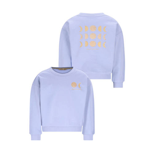 Like Flo sweater met backprint lichtblauw Backprint - maat 134/140 afbeelding