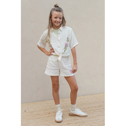 Like Flo T-shirt lichtgroen rib gebreid Meisjes Viscose Ronde hals Effen - maat 158/164 afbeelding