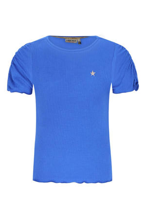 T-shirt blauw rib gebreid