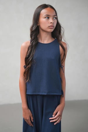 mouwloze top donkerblauw