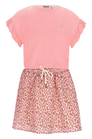 korte jurk met panterprint roze