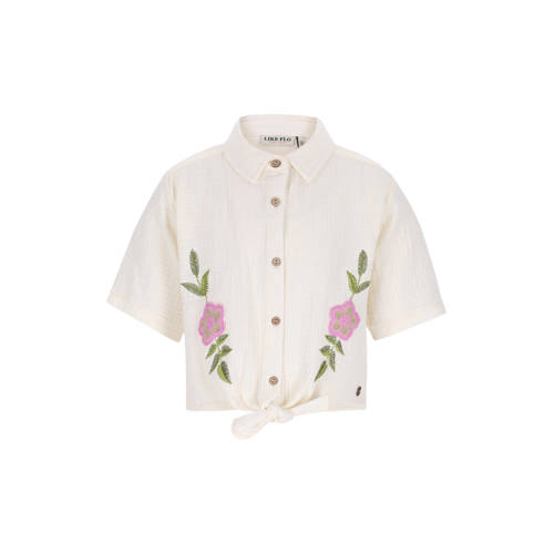 Like Flo blouse wit Meisjes Katoen Klassieke kraag Effen - maat 134/140 afbeelding