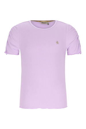 T-shirt lila rib gebreid