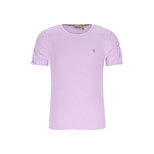 Like Flo T-shirt lila rib gebreid Paars Meisjes Viscose Ronde hals Effen - maat 158/164 afbeelding