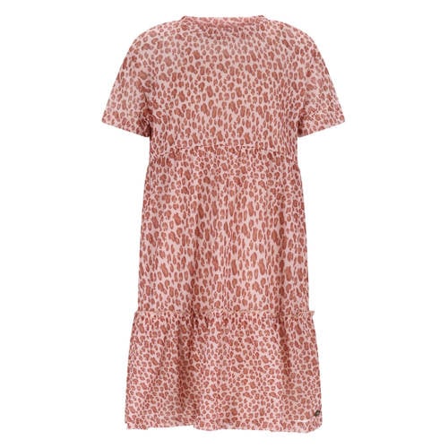 Like Flo A-lijn jurk met panterprint roze Meisjes Polyester Ronde hals - maat 140 afbeelding