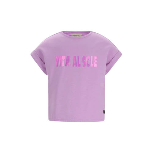 Like Flo T-shirt lila Paars Meisjes Stretchkatoen Ronde hals Effen - maat 158/164 afbeelding
