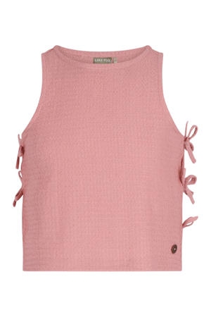 mouwloze top oudroze