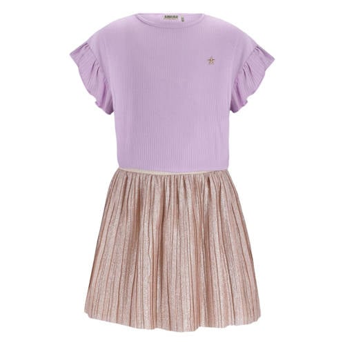 Like Flo korte jurk lila Paars Meisjes Viscose Ronde hals Effen