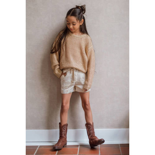 Like Flo Regular gebloemde casual short goud Korte broek Meisjes Polyester - maat 110 afbeelding