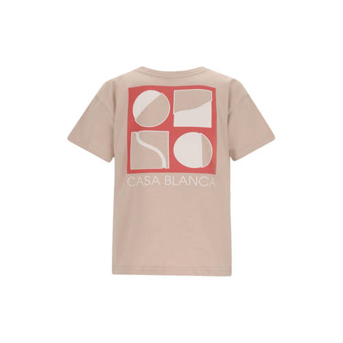 Like Flo Boys T-shirt met backprint beige Jongens Katoen Ronde hals Backprint - maat 116 afbeelding
