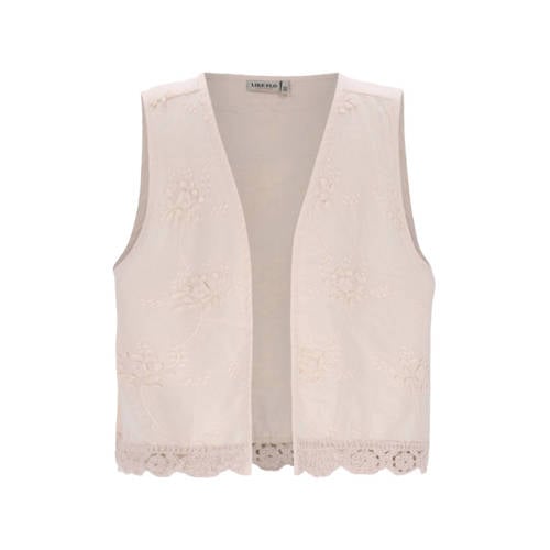 Like Flo gilet ecru Meisjes Katoen Openvallende hals Effen - maat 146/152 afbeelding
