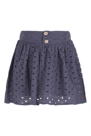 korte rok broderie donkerblauw