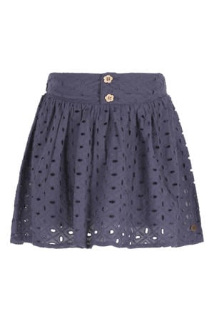 korte rok broderie donkerblauw
