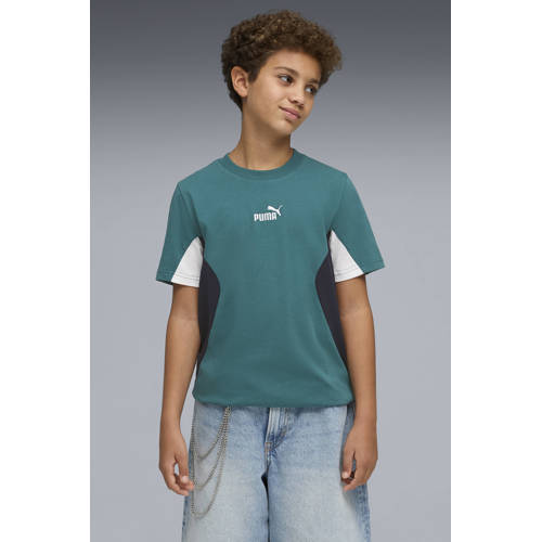 Puma sportshirt groen T-shirt Jongens/Meisjes Katoen Ronde hals Meerkleurig - maat 176 afbeelding
