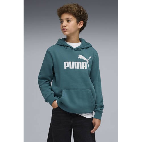 Puma hoodie petrol Trui Blauw Jongens Katoen Capuchon Logo