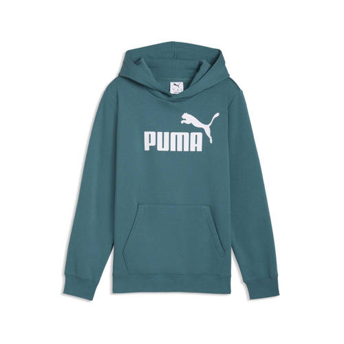 Puma hoodie petrol Trui Blauw Jongens Katoen Capuchon Logo - maat 152 afbeelding