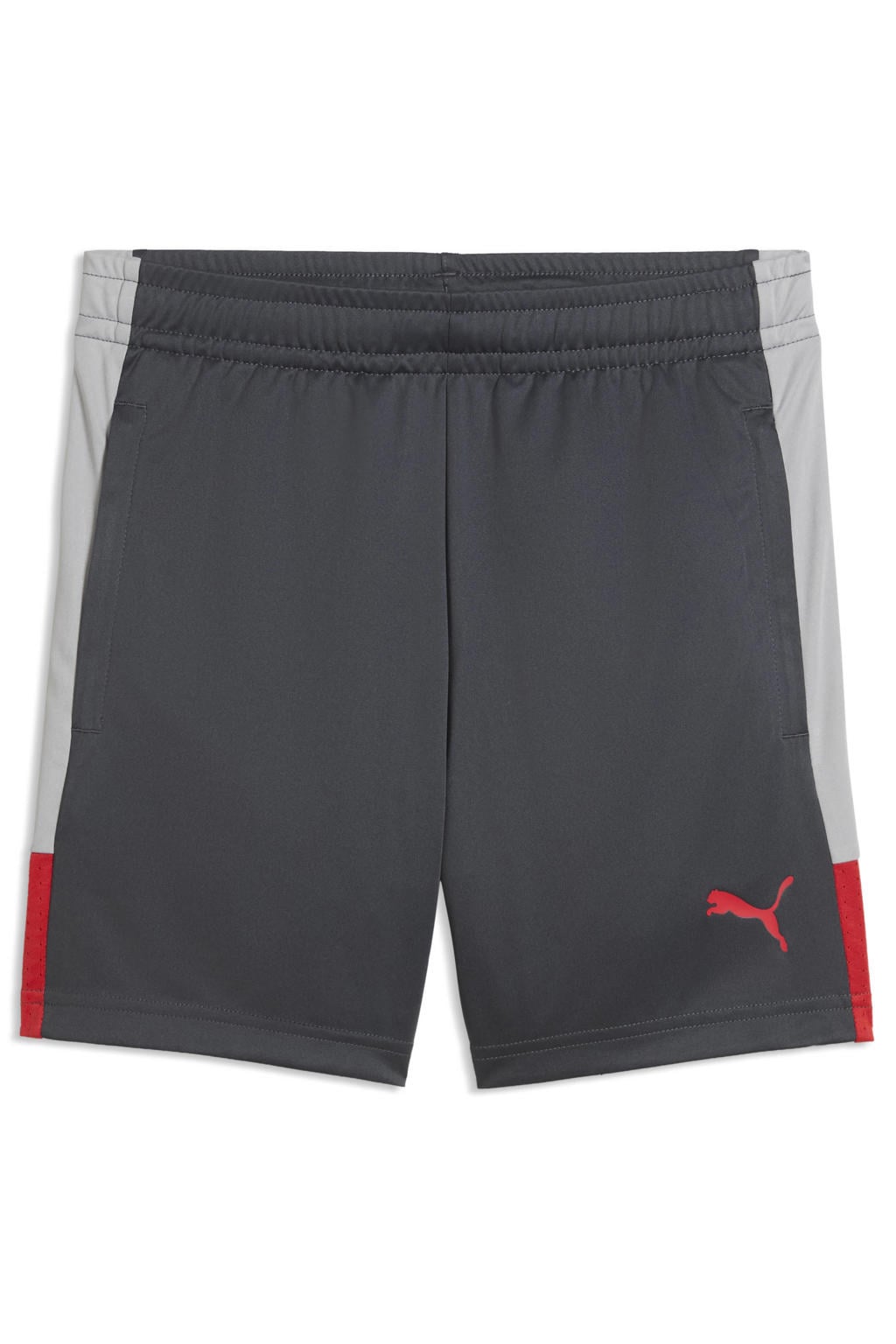 Grijs en rode jongens en meisjes Puma voetbalshort van polyester met regular waist