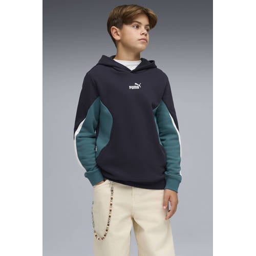 Puma hoodie donkerblauw Sweater Jongens/Meisjes Katoen Capuchon Effen