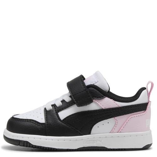 Puma Rebound V6 sneakers wit/zwart/lichtroze Jongens/Meisjes Imitatieleer - maat 24 afbeelding