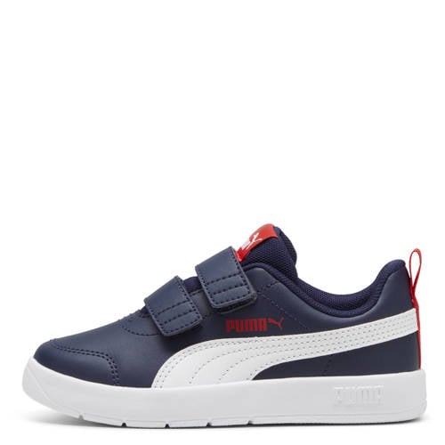 Puma Courtflex V3 sneakers donkerblauw/wit Jongens/Meisjes Imitatieleer - maat 34 afbeelding