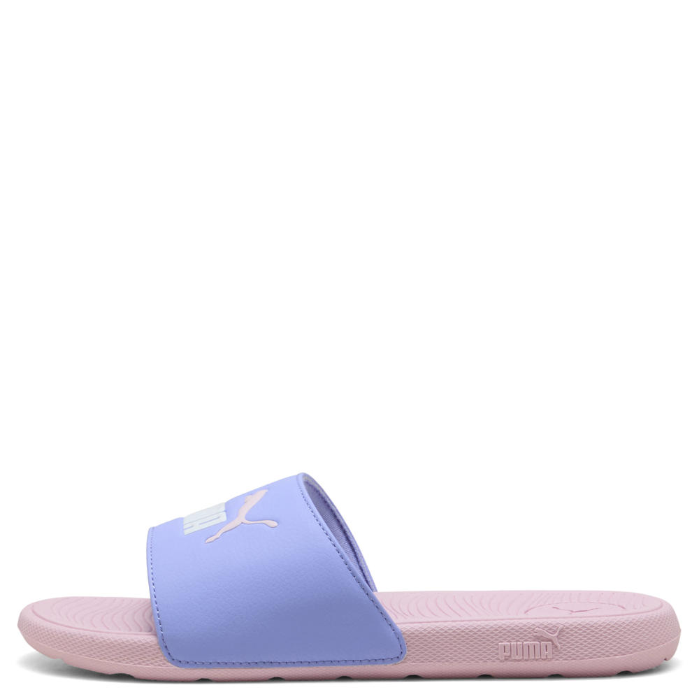 Lila en roze jongens en meisjes Puma Cool Cat 2.0 badslippers van rubber