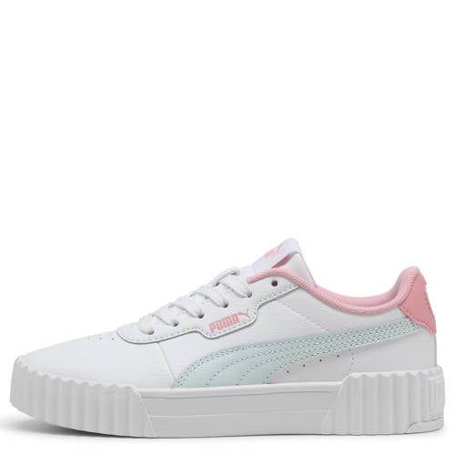 Puma Carina 3.0 sneakers wit/lichtblauw Meisjes Imitatieleer Effen - maat 39 afbeelding