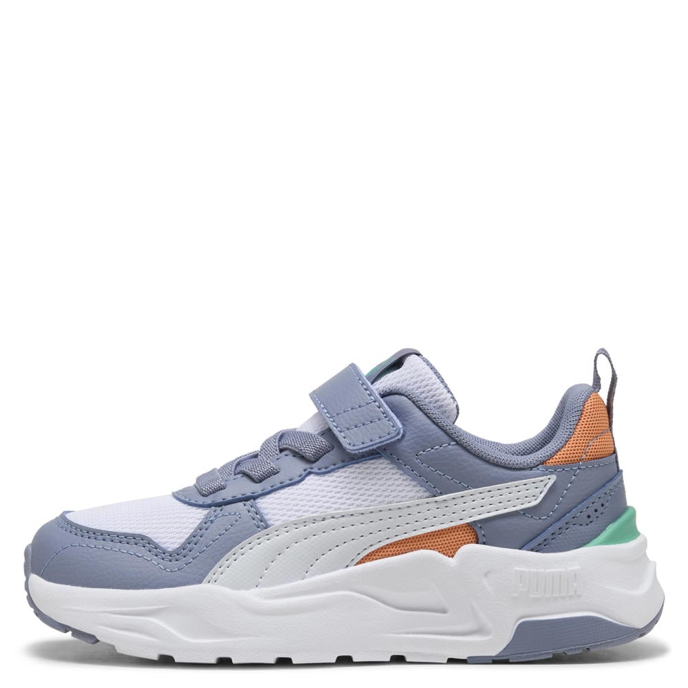 Wit en grijze jongens en meisjes Puma Trinity 2 LT sneakers blauw van imitatieleer/voering: mesh/voetbed: eva met elastische veter- met klittenbandsluiting