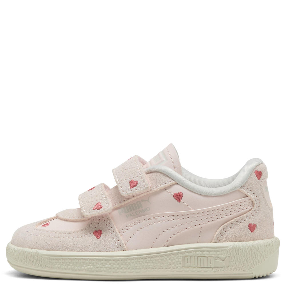 Lichtroze en roze jongens en meisjes Puma Palermo Amor sneakers van leer-suède/voering: mesh/voetbed: eva met klittenband