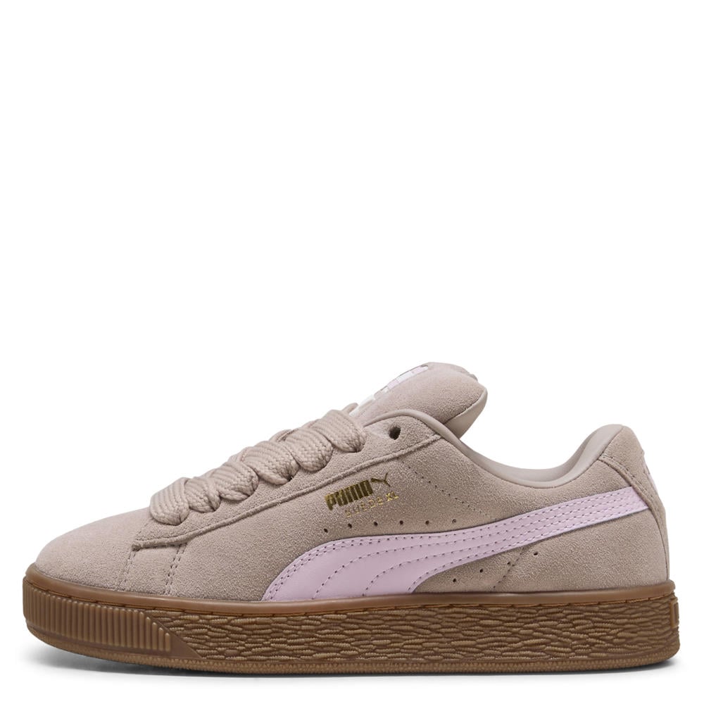 Bruin en zwarte jongens en meisjes Puma Suede XL sneakers van suède/voering: mesh/voetbed: eva met veters