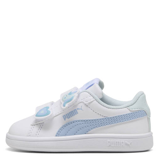 Puma Smash 3.0 Badges sneakers wit/lichtblauw Jongens/Meisjes Imitatieleer - maat 20 afbeelding