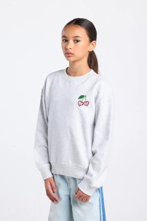 sweater met backprint grijs