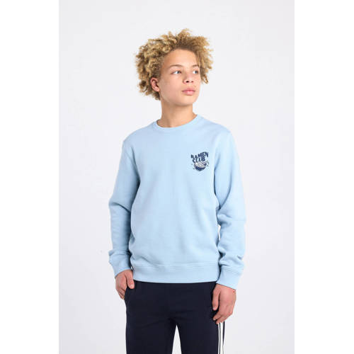 America Today sweater met backprint lichtblauw Backprint - maat 158/164 afbeelding