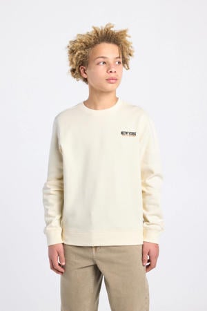 sweater met backprint beige