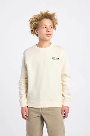 sweater met backprint beige