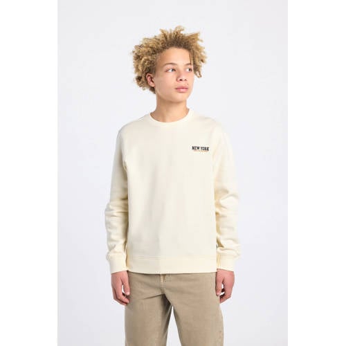 America Today sweater met backprint beige Backprint - maat 122/128 afbeelding
