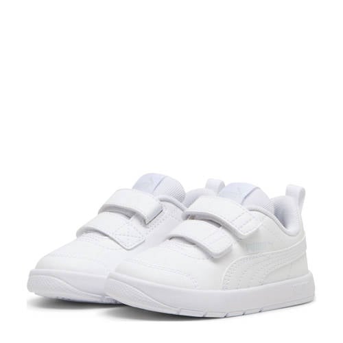Puma Courtflex V3 sneakers wit Jongens/Meisjes Imitatieleer Effen - maat 24 afbeelding