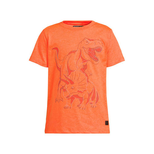 Orange Stars T-shirt oranje Jongens Katoen Ronde hals Printopdruk - maat 134/140 afbeelding