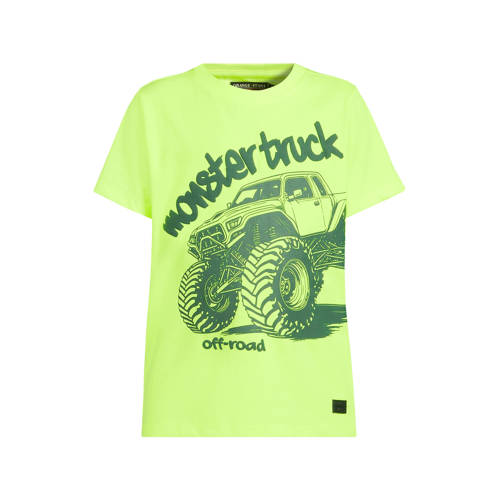 Orange Stars T-shirt geel Jongens Katoen Ronde hals Printopdruk - maat 122/128 afbeelding