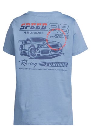 T-shirt met backprint lichtblauw
