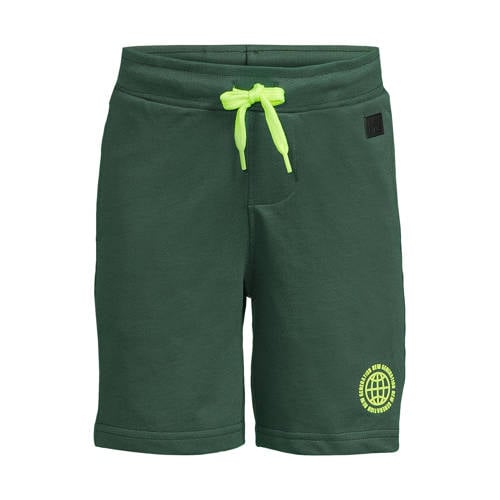 Orange Stars sweatshort donkergroen Korte broek Printopdruk - maat 122/128 afbeelding