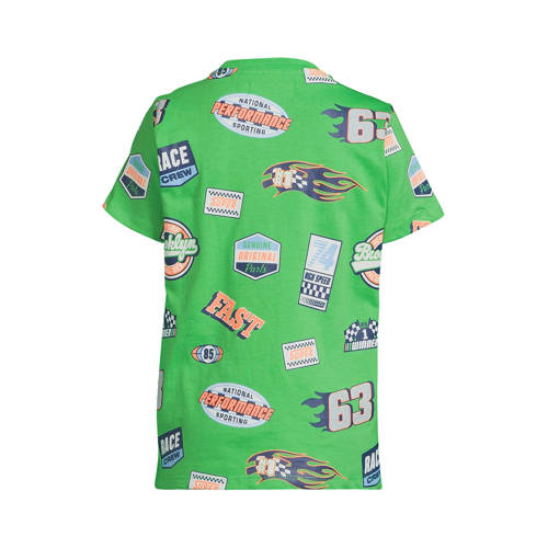 Orange Stars T-shirt groen Jongens Katoen Ronde hals All over print - maat 158/164 afbeelding