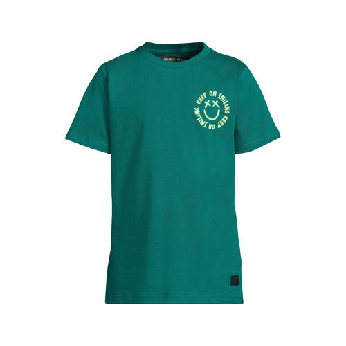 Orange Stars T-shirt groen Jongens Katoen Ronde hals Printopdruk - maat 98/104 afbeelding