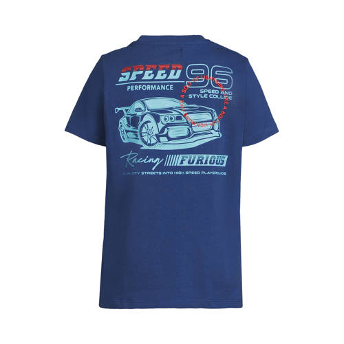 Orange Stars T-shirt met backprint donkerblauw Jongens Katoen Ronde hals - maat 134/140 afbeelding