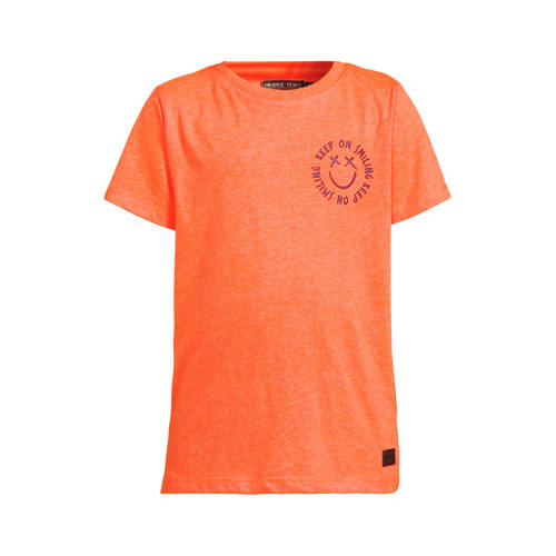Orange Stars T-shirt oranje Jongens Katoen Ronde hals Printopdruk - maat 122/128 afbeelding