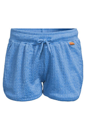 casual short blauw met textuur