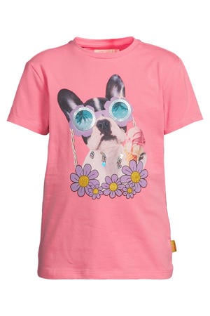 T-shirt roze met pailletten