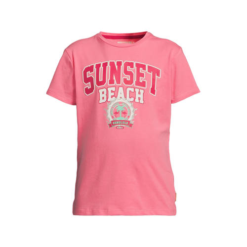 Orange Stars T-shirt roze Meisjes Katoen Ronde hals Printopdruk - maat 158/164 afbeelding