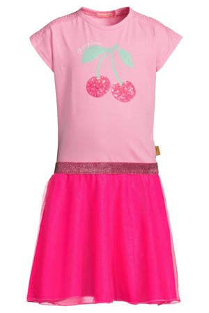 midi jurk met pailletten roze
