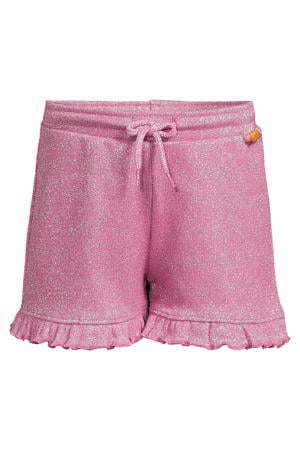 casual short roze met glitter